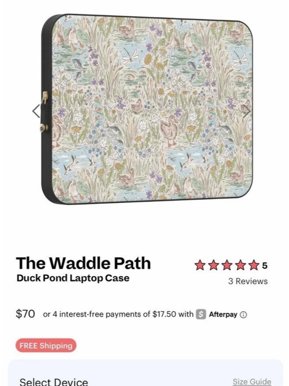 Casely The Waddle Path Duck Pond Laptop Case Floral MacBook Case